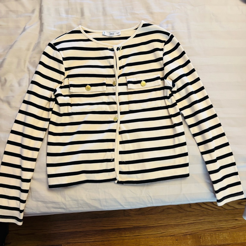 ✨Mango Striped Cardigan Jacket | Size M | Nautical Chic